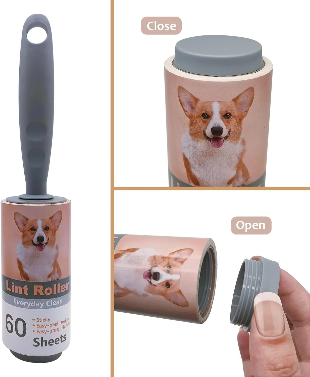 Keep Your Secret- Lint Roller for Diversion Safe-Hidden Compartment for Keys, Cash and Valuables(Dog)