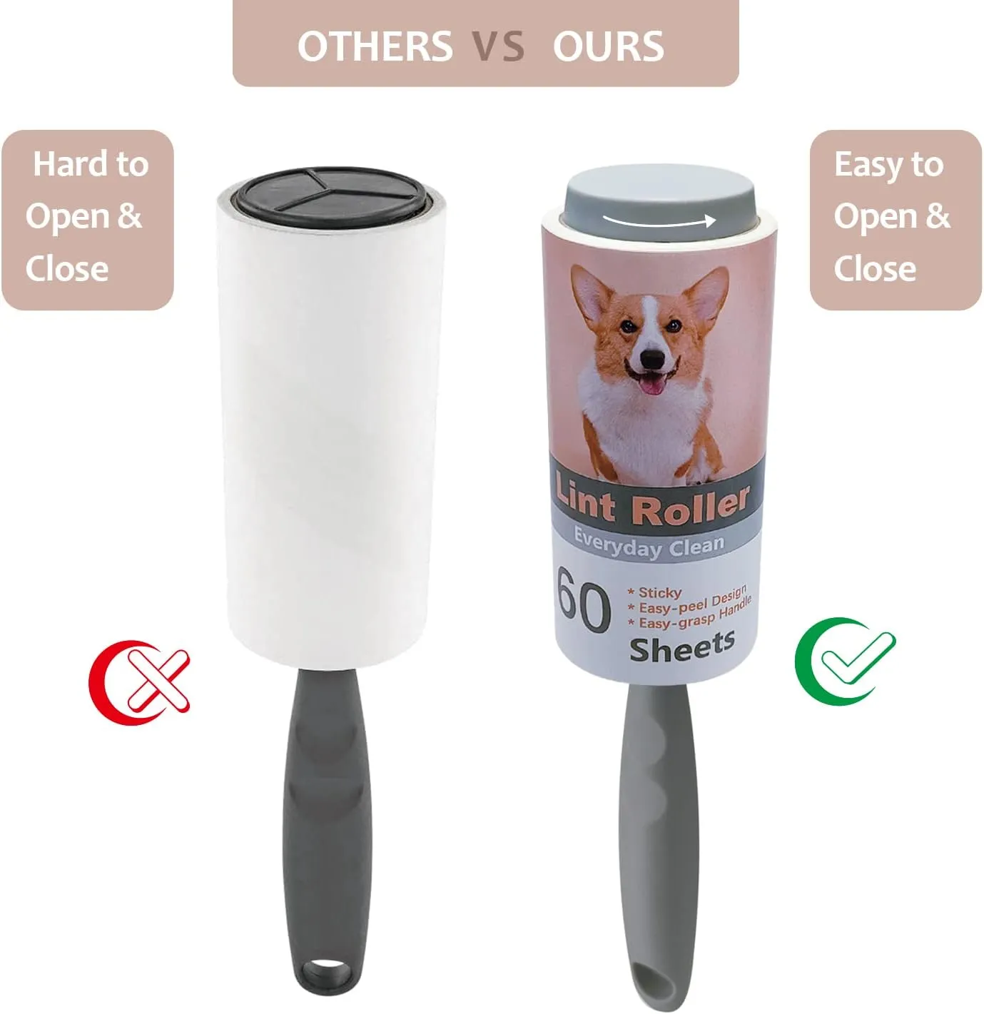 Keep Your Secret- Lint Roller for Diversion Safe-Hidden Compartment for Keys, Cash and Valuables(Dog)
