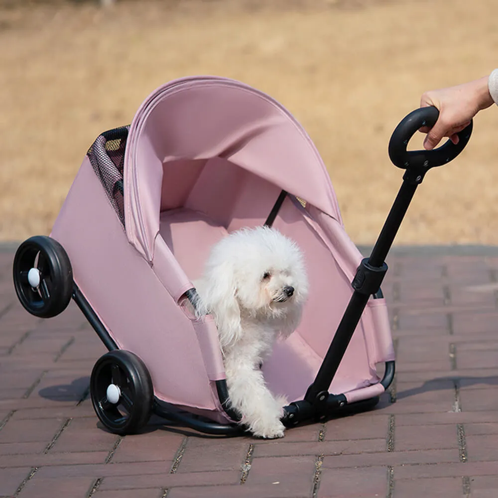 Lightweight Compact Foldable Small Dogs Pet Stroller with Sunshade Canopy