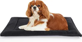 MABOZOO Indestructible Dog Bed for Aggressive Chewers, Tough Chew Proof Crate Pad for Small Puppy, Black Durable Dog Mat for Kennel, Machine Washable, 17x23 in