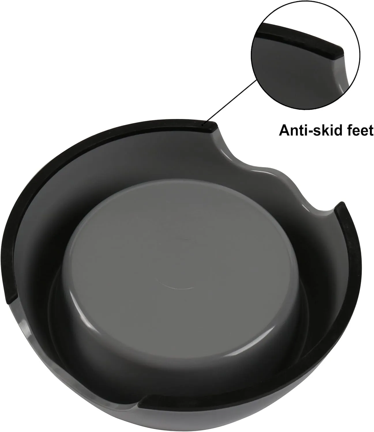 M&BGWPP Melamine Plastic Dog Food Bowl, Non Skid BaseAnti-Slip Pet Feeder Bowls, 2-in-1 Removable Stainless Steel Pet Water&Food Bowl for Dogs and Cats (14oz 6.89in*2.24 in, Gray)