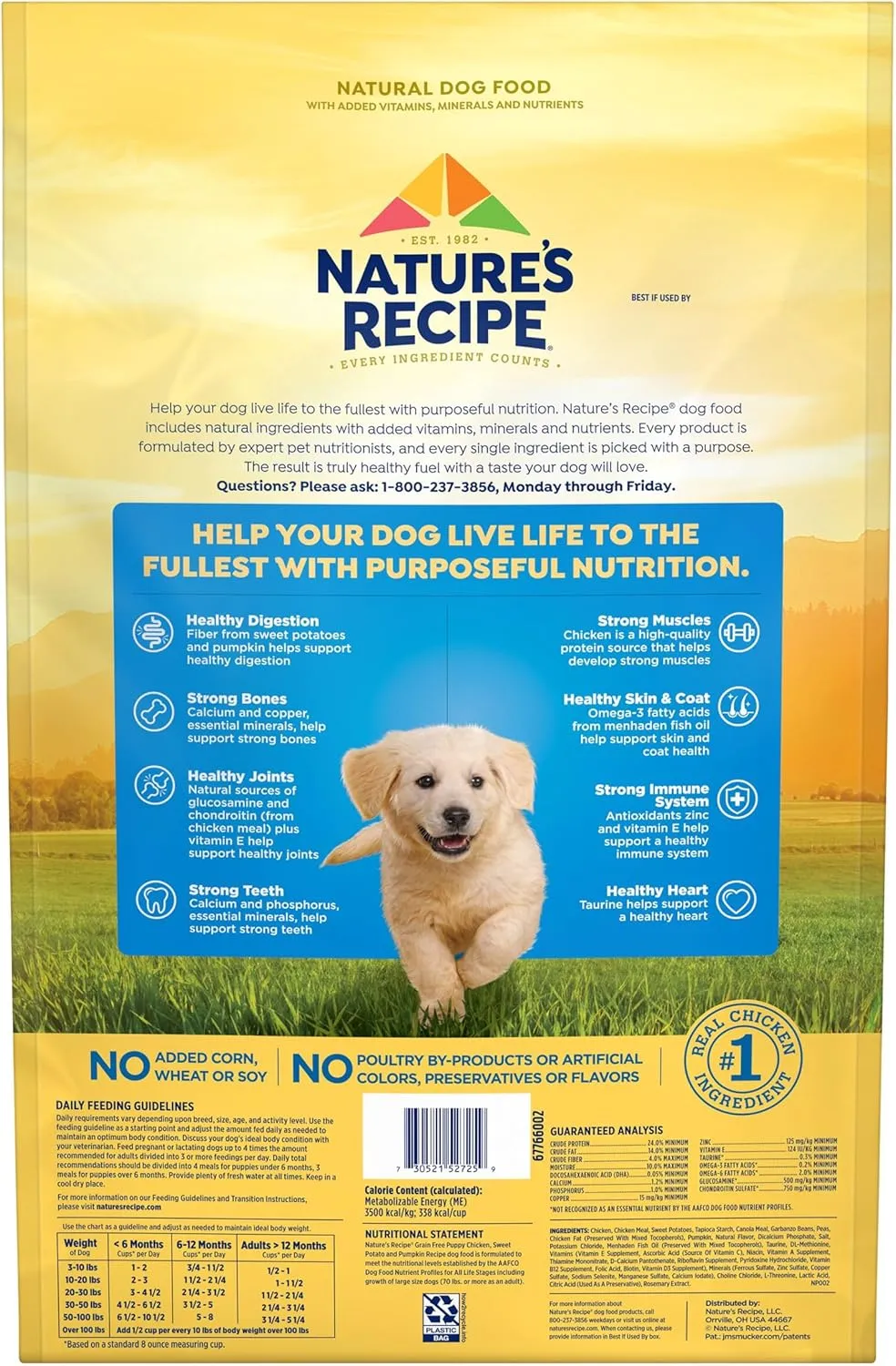 Natures Recipe Grain Free Puppy Chicken, Sweet Potato & Pumpkin Recipe Dry Dog Food, 12 lb. Bag