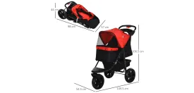 PawHut Pet Stroller D00-108V01 1065 x 1095 x 545 mm Red