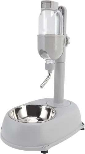 Pet Standing Water Dispenser, 2 in 1 500ml Multifunctional Dog Water Bottle Dispenser Stand Detachable Height Adjustable Pet Automatic Standing Water Feeder with Non Slip Pad