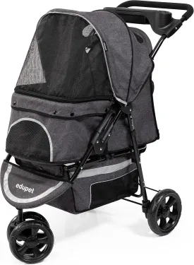 Pet Stroller: Grey & Black - 55 lb Capacity - Includes Storage Basket, Transport Dogs & Cats, Pets, Foldable Design, 4 Swivel Wheels