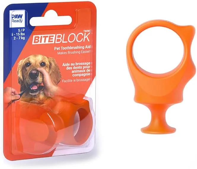 Pet Toothbrushing Assistant for Puppies' Dogs and Cats Allows You to Brush Your pets Teeth Without Constantly Worrying About Getting Bitten (Orange, Small)