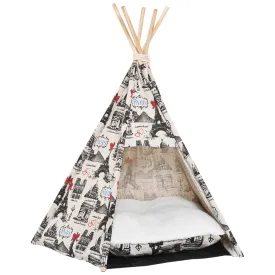 Portable Pet Teepee, 67Lx65Wx78H cm-Beige