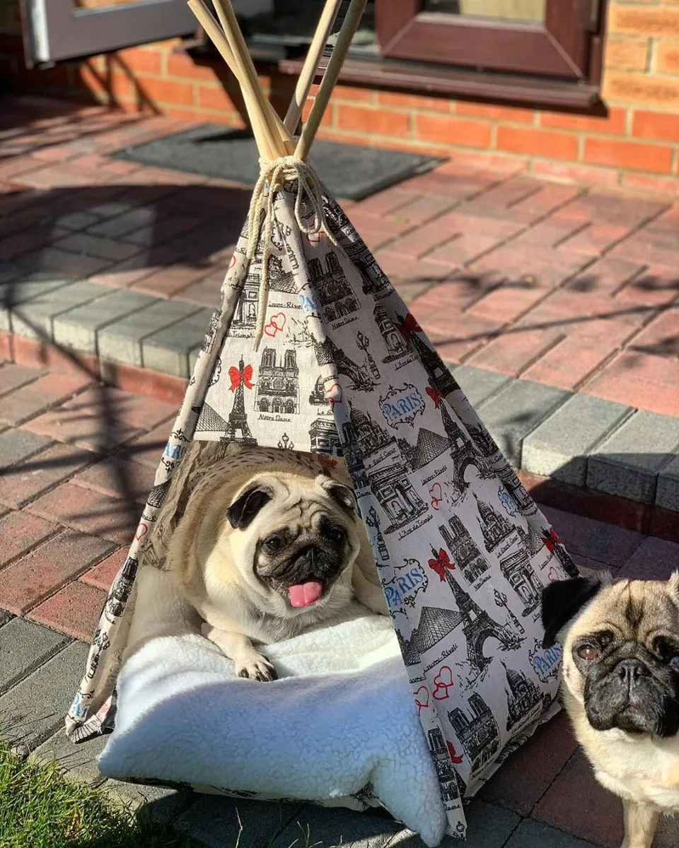 Portable Pet Teepee, 67Lx65Wx78H cm-Beige