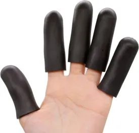 Povihome Black Finger Protectors, Finger Cots, Moisturizing Thumb and Finger Covers - New Thick Version - Elastic Cracked Finger Sleeves to Protect Cracked, Peel Finger and Other Finger Pain