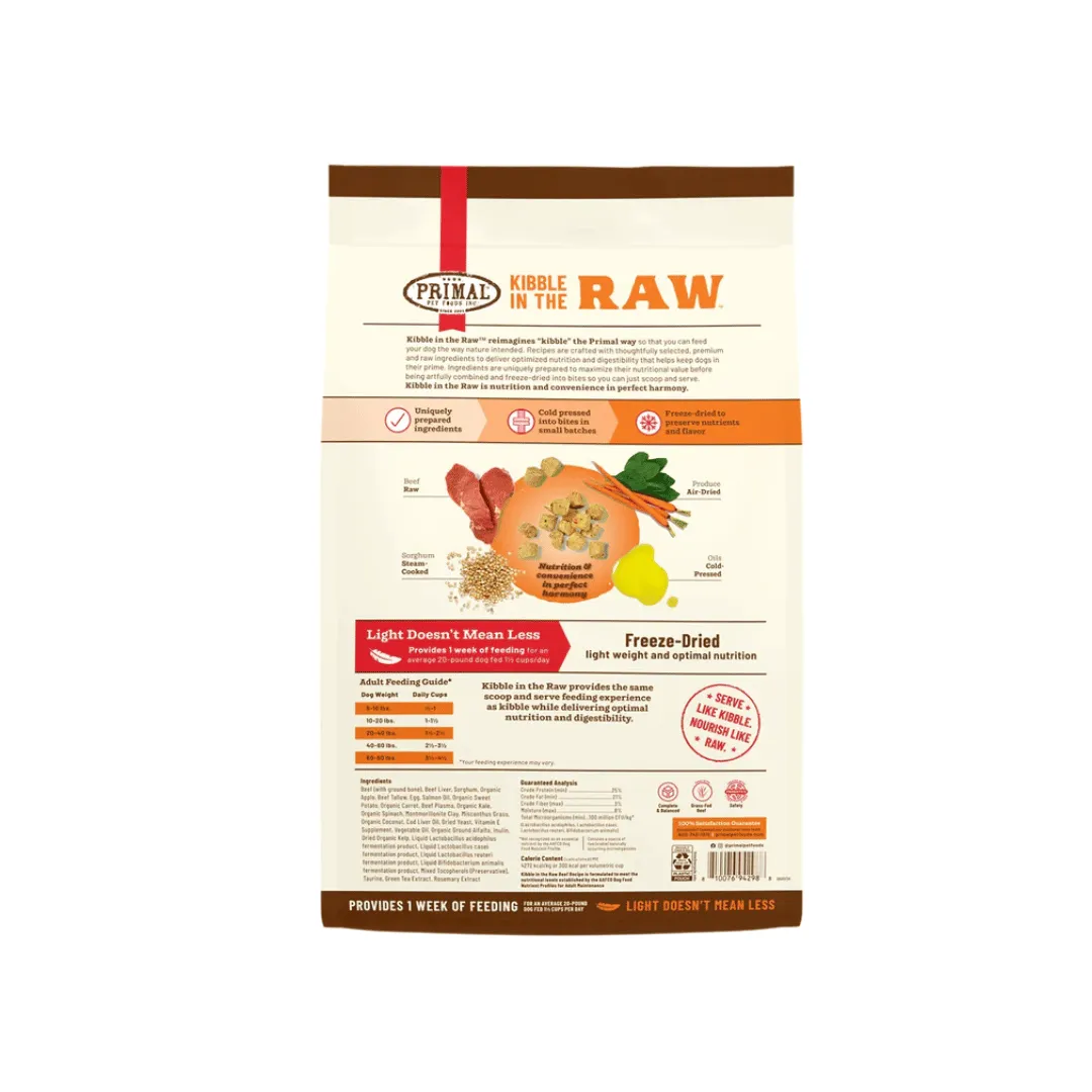 Primal Kibble in the Raw Beef Freeze-Dried Dog Food