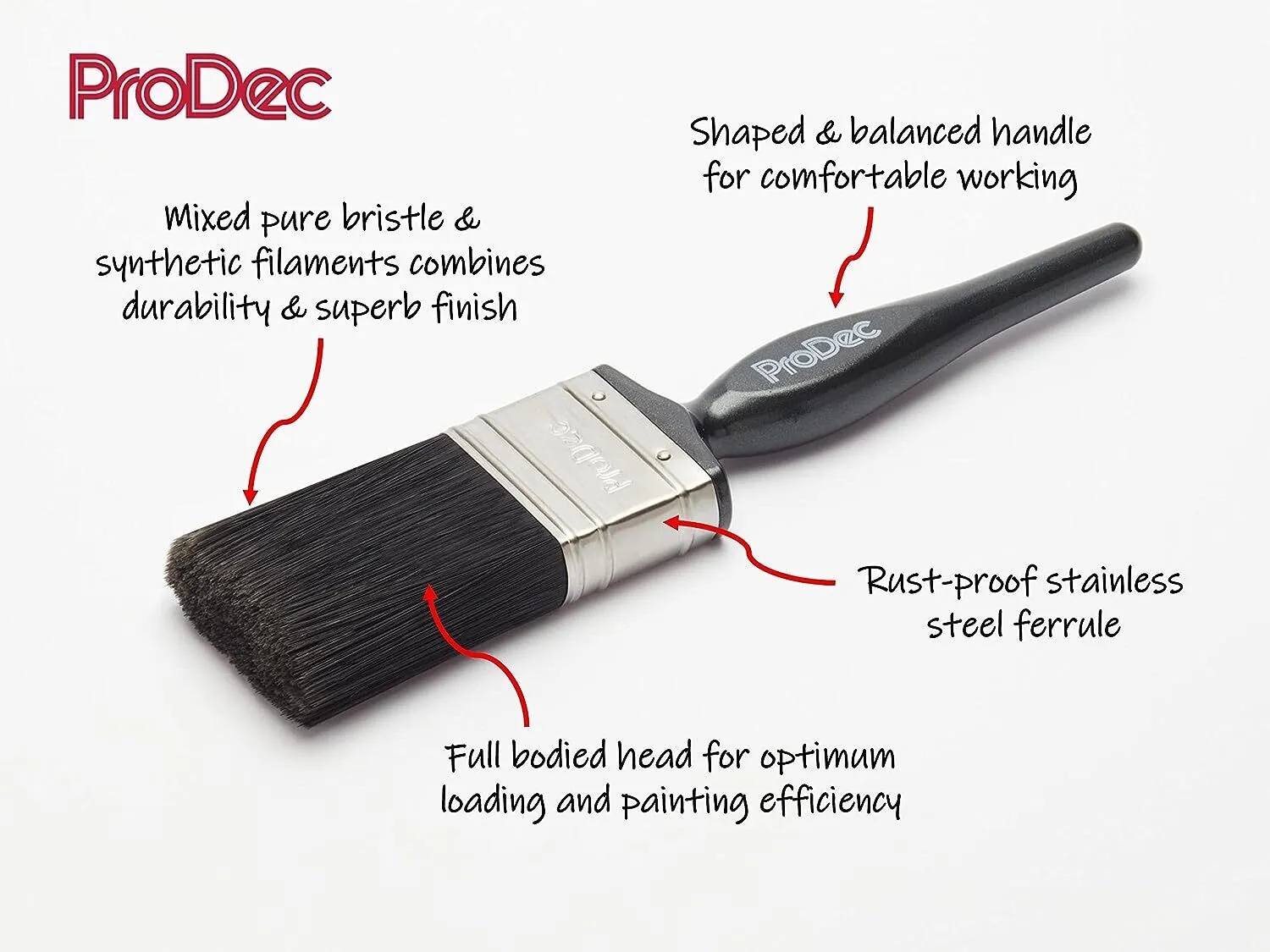 ProDec Trade Pro Paint Brush ALL PAINT & VARNISH Bristle Blend 0.5" - 4" & Set