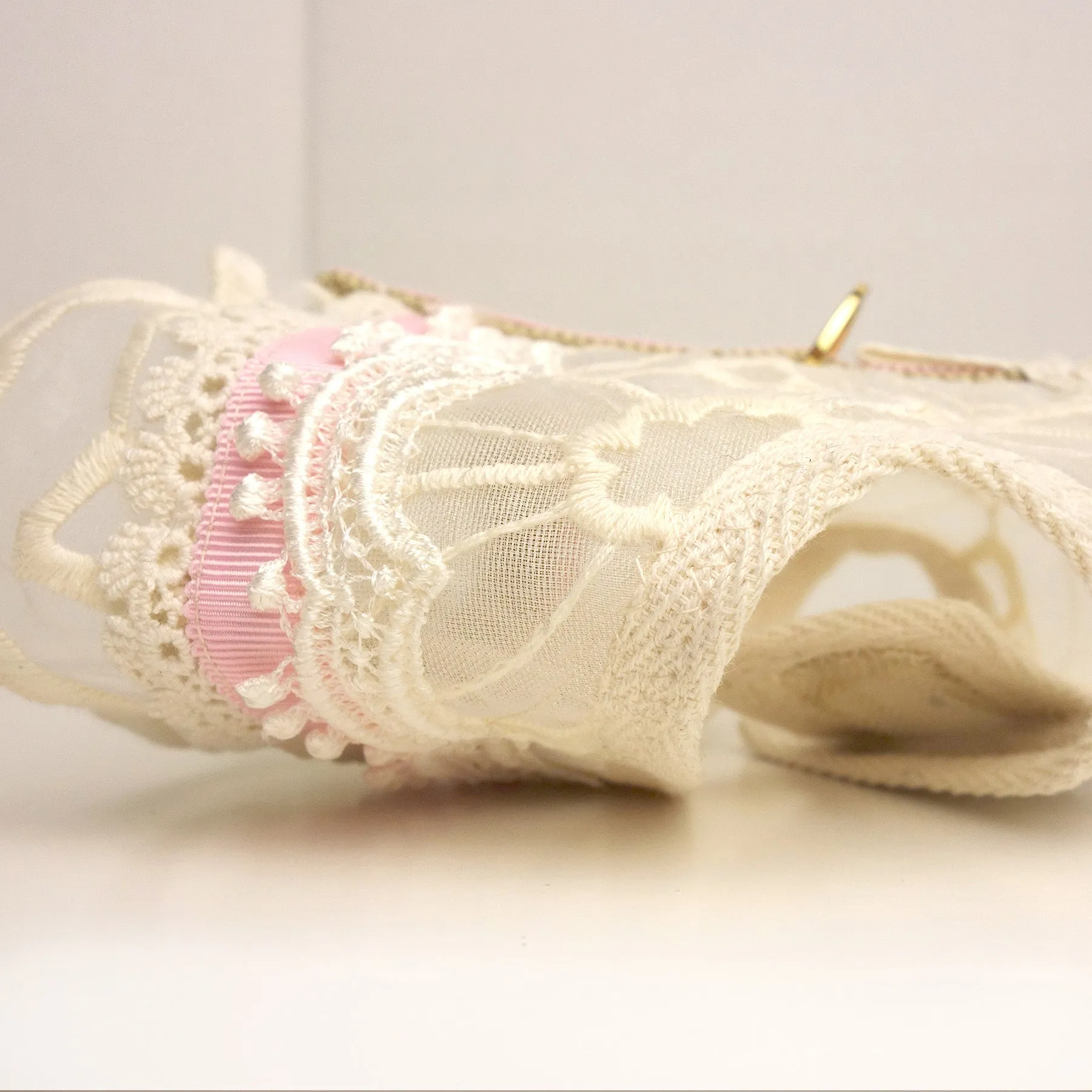 "Antoinette"- handmade adjustable lace dog harness