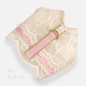 "Antoinette"- handmade adjustable lace dog harness