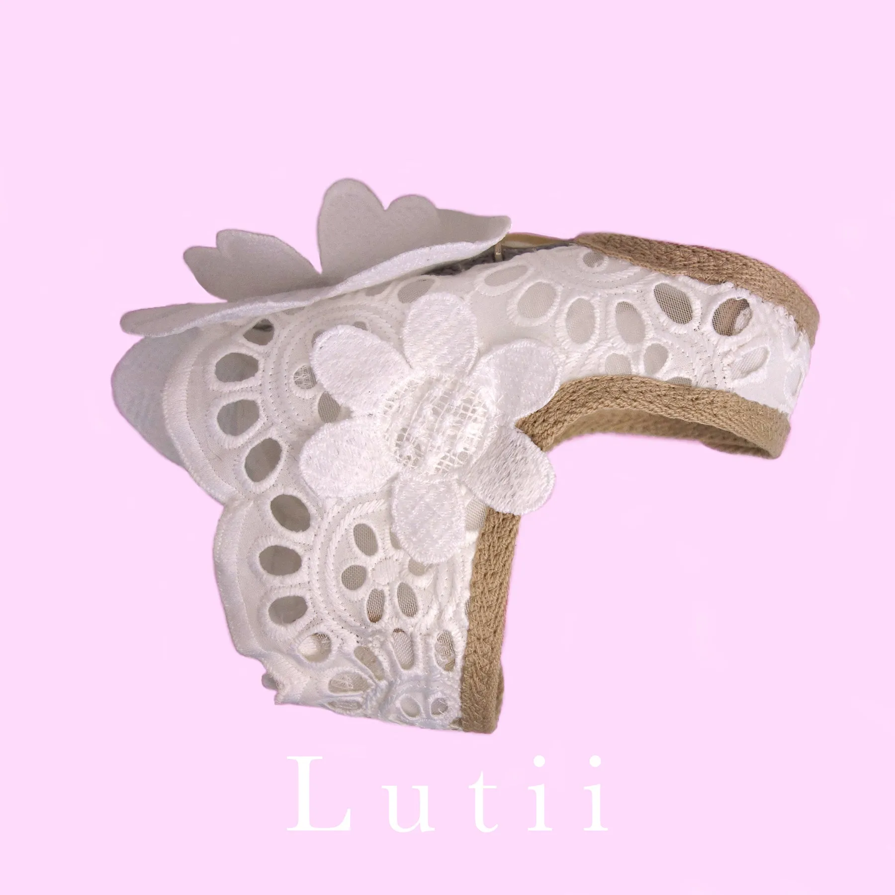 "Cali Flowers"-handmade adjustable lace dog harness