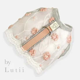 "Peach Puffs"- handmade adjustable lace dog harness