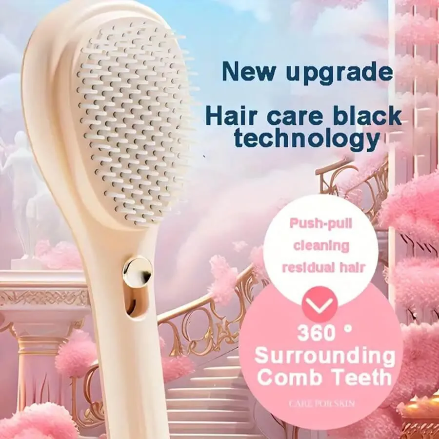 Retractable Self Cleaning Hair Brush