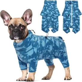 ROZKITCH Dog Winter Coat Soft Fleece Pullover Pajamas, Pet Windproof Warm Cold Weather Jacket Vest with Luminous Zipper, Jumpsuit Apparel Outfit Clothes for Small Medium Large Dog Shark L