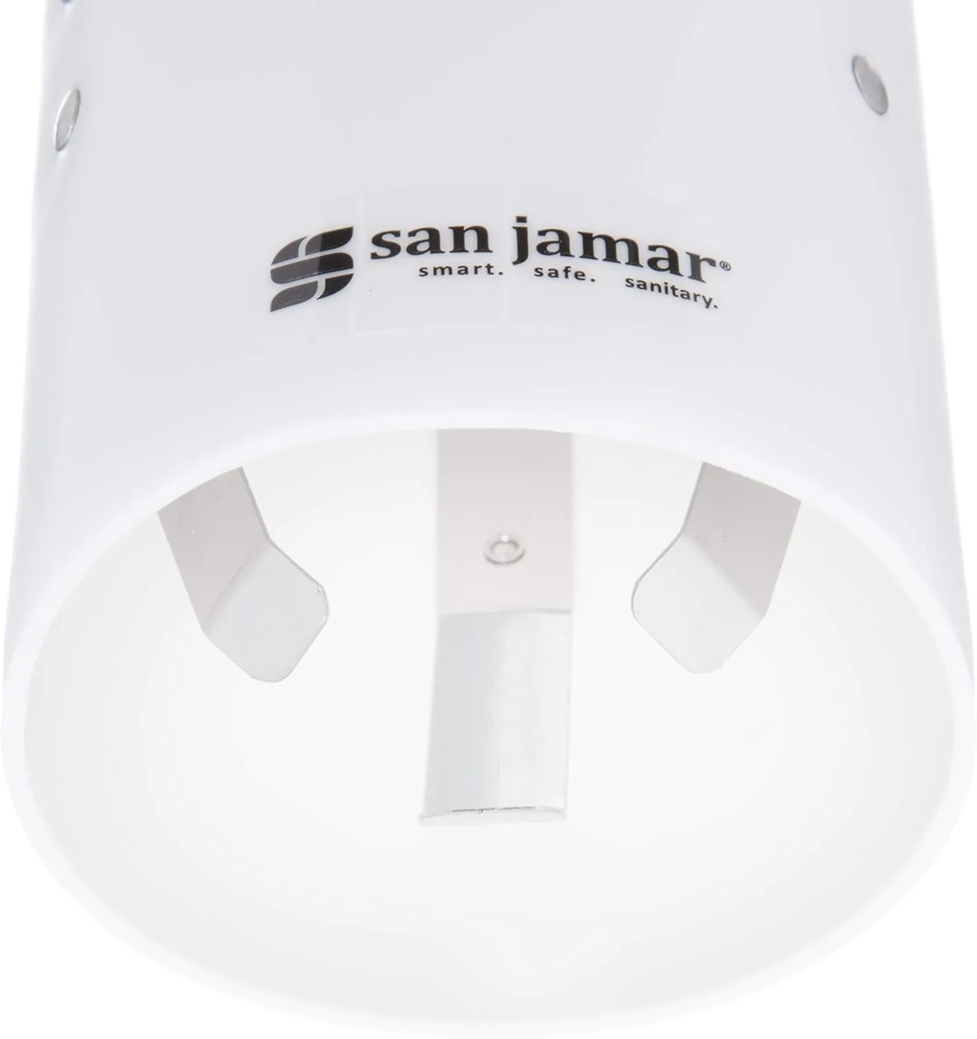 San Jamar Small Pull-Type Cup Dispenser Fits 3-4.5 Oz Cone Cups, 3-5 Oz Flat Cups with Flip Caps for Restaurants, Dining Halls, and Fast Food, Plastic, 16 Inches, White