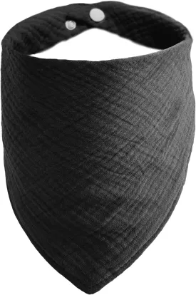 Solid Color Bandana for Large Dogs with Adjustable Button Pet's Scarf,Black,Large