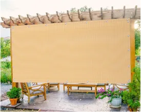 Sunshades for Patio,Shade Cloth Pergola Shade Cover with Stainless Steel Reinforced Grommets for Outdoor Patios,Pergolas,Deck(10 * 12FT,Sand)