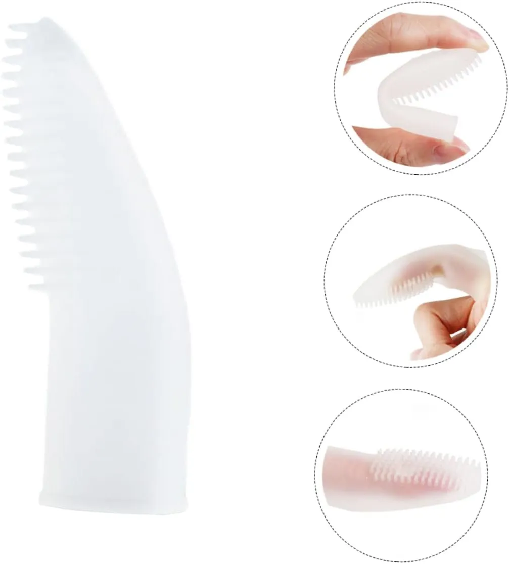 Totority Dog Finger Toothbrush Silicone Puppy Oral Care Supply for Gentle Cleaning Portable Design Prevents Plaque Build Up Safe for Pets for Travel