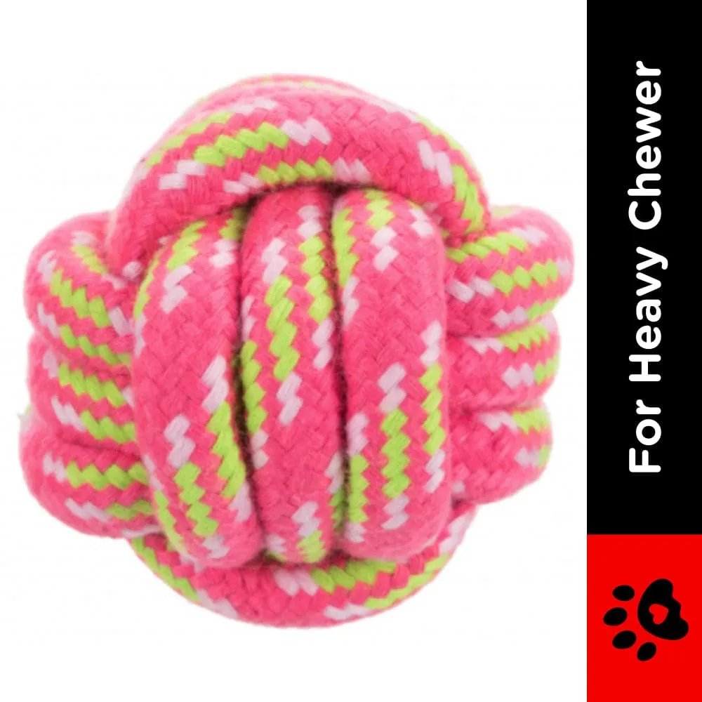 Trixie Rope Ball Toy for Dogs (Pink)