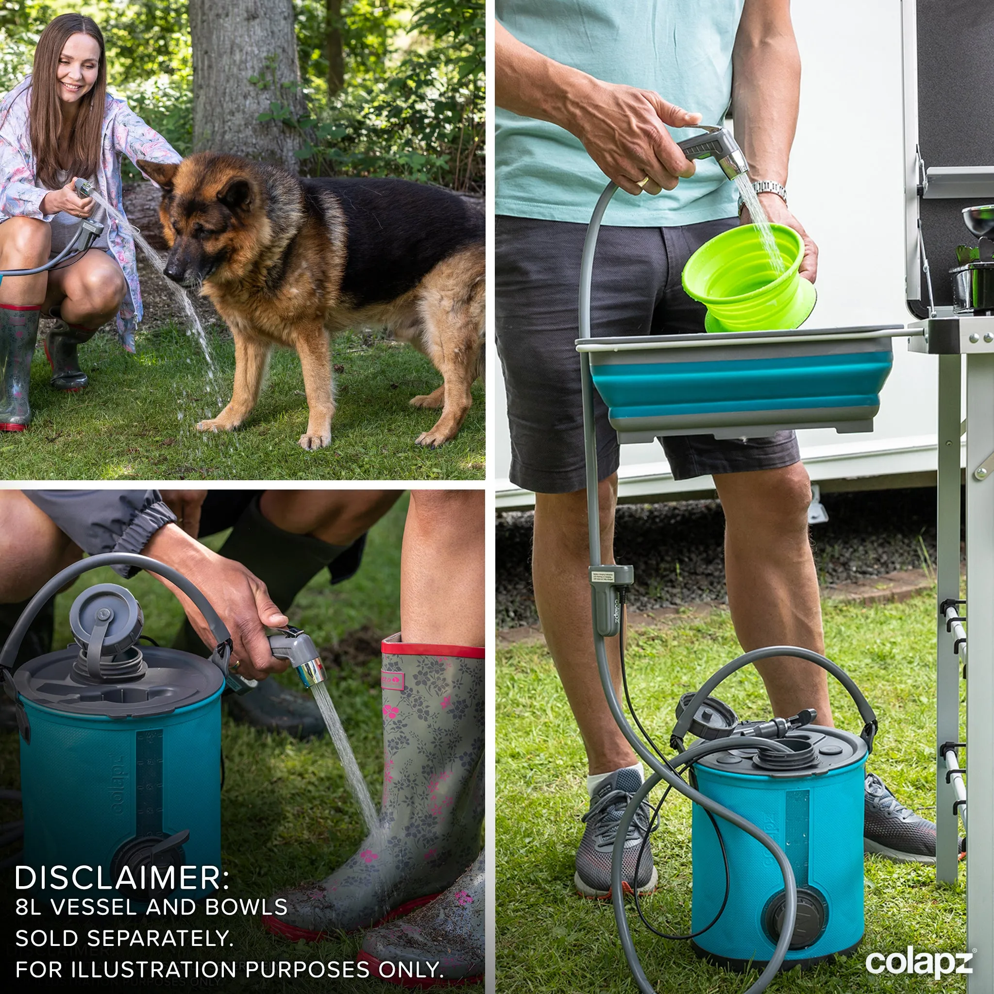 USB Rechargeable Travel & Camping Shower (3in1)