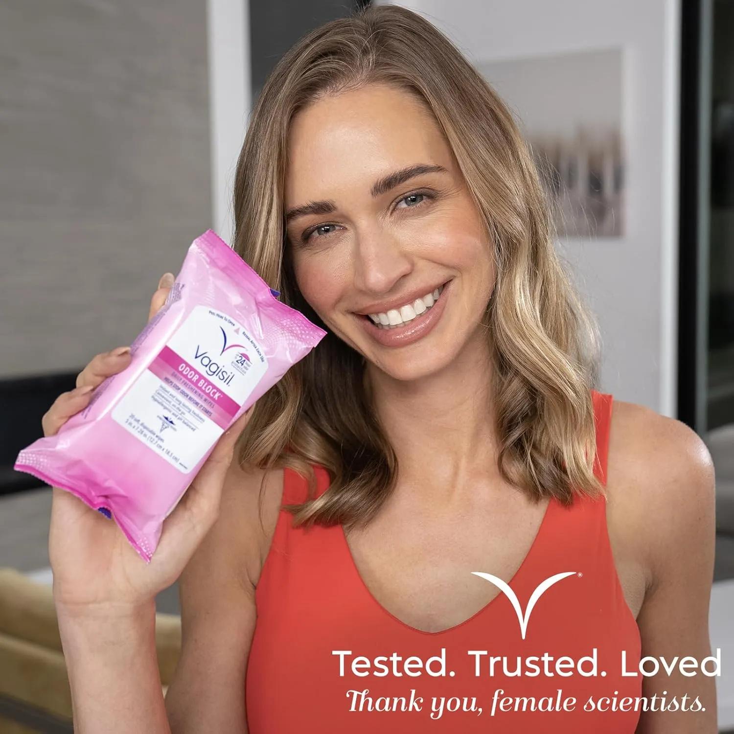 Vagisil Odor Block Daily Freshening Wipes for Feminine Hygiene in Resealable Pouch, Gynecologist Tested & Hypoallergenic, 20 Wipes (Pack of 3)