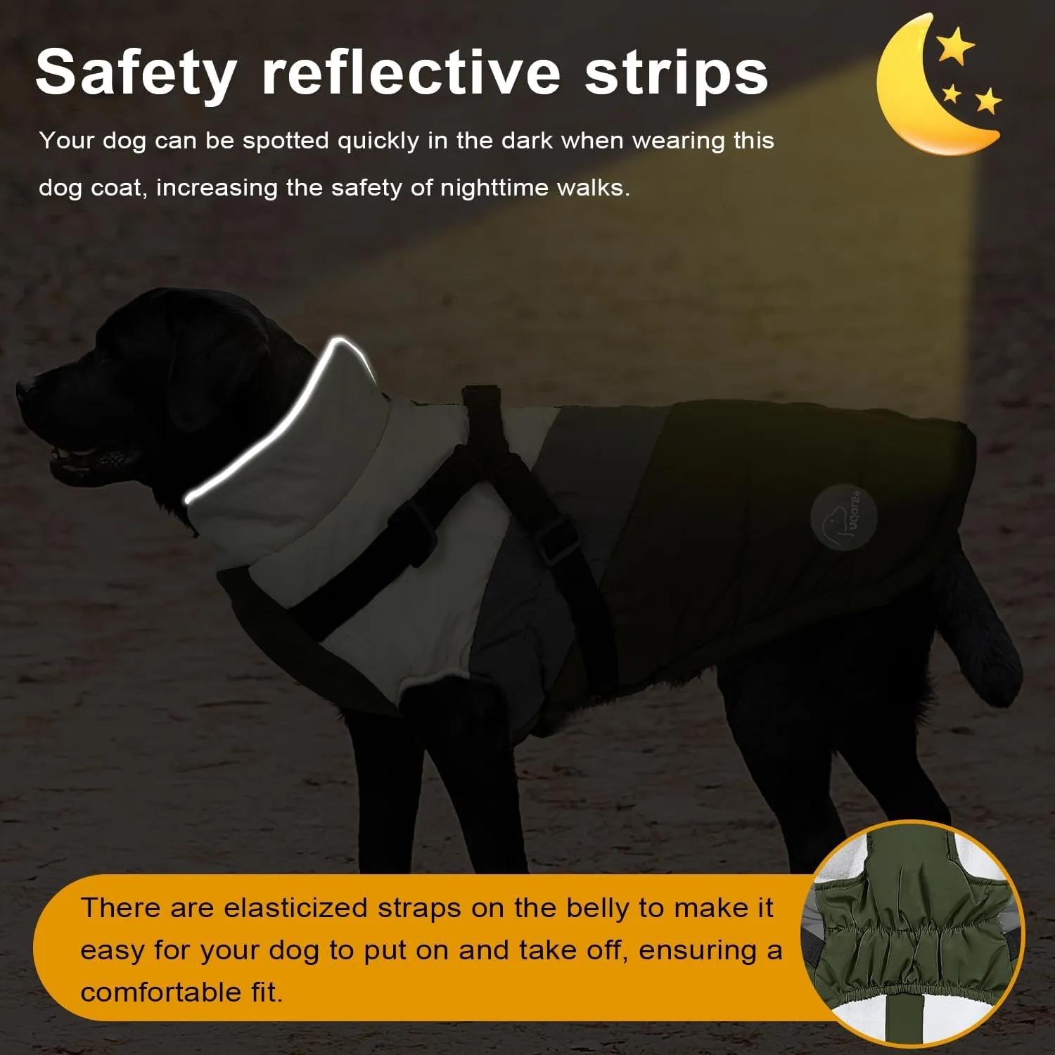 Warm Dog Winter Coat,Waterproof Dog Jacket with Built-in Harness,Dog Cold Weather Coat with Reflective Stripes,Winter Snow Dog Warm Coat for Small, Medium Dogs,Cold Weather Cozy (Green, S)