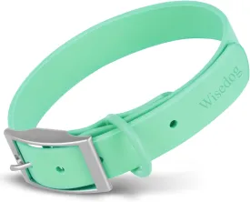Wisedog Waterproof Dog Collar: Multiple Adjust 7" to 23.6", Soft Rubber Coated Webbing, Easy to Clean, for Small Medium Large Dogs (XS|7"-10"  1/2 in, Mint Green)
